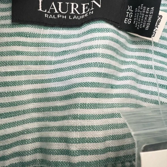 Ralph Lauren Striped Belted Utility Linen Shirt NWT - Picture 5 of 7